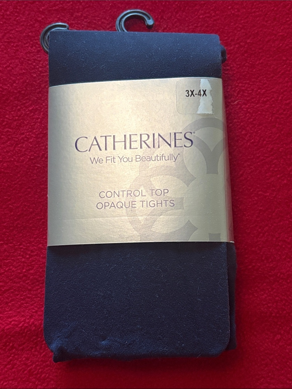 NWT Catherines Navy Control Top Opaque Tights - 3X-4X